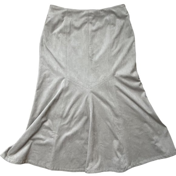 Conrad C Womens Skirt Size 4 Camel Beige Suede Trumpet Stretch - Picture 6 of 11